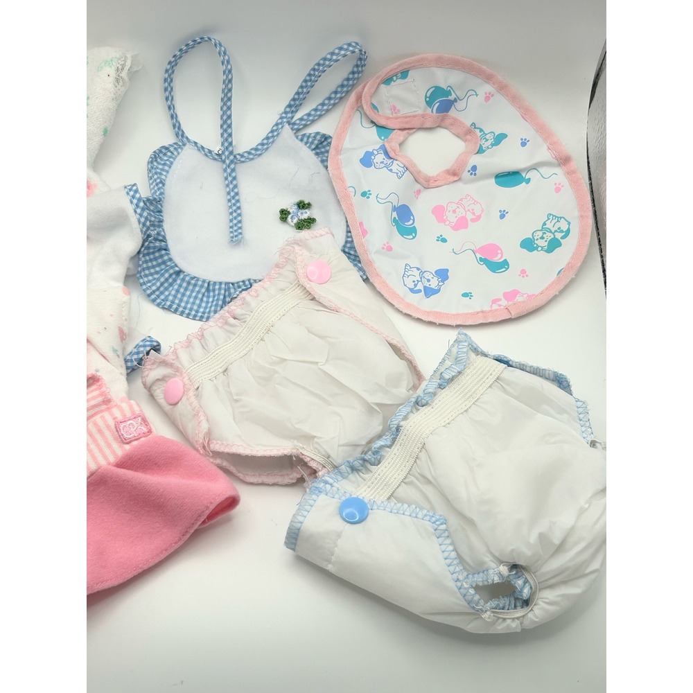 12" to 16"‎ Doll Clothes Lot Baby Doll Outfit Set Bib Diapers Our Generation OK - Picture 5 of 7